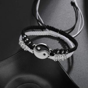 Best Friend Bracelets For 2 Matching Yin Yang Adjustable String Bracelet - Neuf