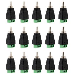 KALANKA-15 Pièces Fiches RCA pour Fil de Haut-Parleur, Connecteur de Borne à Vis Vers AV, Prise Mâle Phono, Type Sans Soudure - Neuf