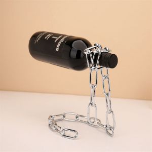 Chaîne Porte-Bouteille Magique - Compatible Avec Les Bouteilles De Vin Et Autres Bouteilles En Verre - Porte-Bouteille En Métal - Décoration De Fête En Chaîne Imitation - Neuf