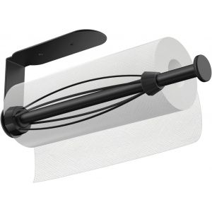 MEVRONISSHOP-Porte Sopalin D&eacute;chirable &agrave; Une Main, Adh&eacute;sif & Per&ccedil;age Porte Essuie Tout sous l'cabinet, Mural Porte-Serviettes en Papier pour Cuisine/WC (Noir) - Neuf