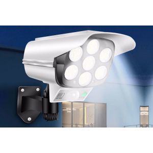 Lampe solaire &agrave; d&eacute;tecteur de mouvement avec 77 LED pour la s&eacute;curit&eacute; ext&eacute;rieure, &eacute;tanche, installation sans fil - Neuf