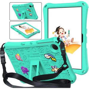 Coque Enfant Compatible avec Xiaomi Redmi Pad SE 11 Pouces 2023, &Eacute;tui Antichoc EVA avec Support et Bandouli&egrave;re R&eacute;glable, Housse pour Redmi Pad SE 11"" 2023, Vert - Neuf