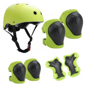 Casque V&eacute;lo Kit De Protections Pour Enfants - Casque Genouill&egrave;res Coudi&egrave;res Coussins Poignet Kid's Protective Gear Set - Neuf