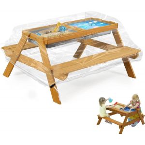 Ulteronixshop-Housse De Protection Pour Table De Pique-Nique Pour Enfant - Avec Cordon De Serrage - Transparent - 115 X 100 X 50 Cm - Avec Cordon De Serrage - Pour Si&egrave;ge Enfant 3 En 1 - Sable - Trans - Neuf