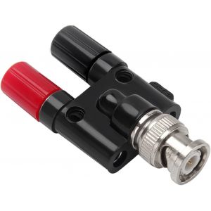 Connecteurs Coaxiaux BNC Mâle vers 2 x 4mm Double Fiche Femelle Banane,RF Coaxial Splitter Jack,BNC Fiche Mâle à Double 4mm Prise Adaptateur Banane Jack Prise pour Oscilloscope - Neuf