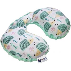 Kalanka-Coussin Voyage Enfant De Cou Pour Bebe Repose Tete Voiture Oreiller Voyag - 100% Coton/Minky Oreill Cale Nuque Tour Du Voiture Avion Bébé (Hérisson Menthe Avec Minky) - Neuf
