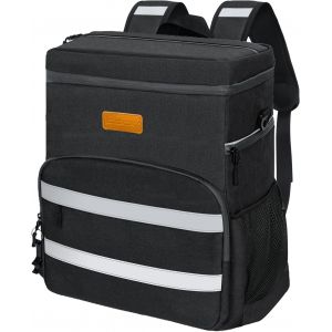 RFCBC-30L Sac à Dos Isotherme à Glacière - Grand Sac a Dos de Pique-Nique Isotherme, Sac Isotherme Portable Cooler Backpack Bag, pour Hommes Femmes pour Repas Camping, Pique-Nique, Barbecue (Noir) - Neuf