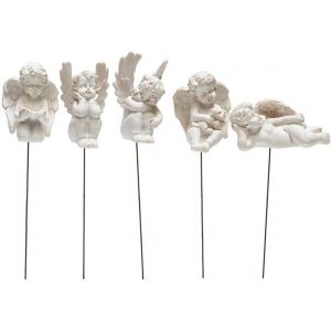 Mevronisshop-Mini Cupidon Statue 5pcs, Figurine Ange, Statue D'ange, Statuette D'ange En Résine, Mini Résine Ange Sculpture Mignon Miniature Ange Jardin Enjeux Affichage Ornement Bureau Figurines Déc - Neuf