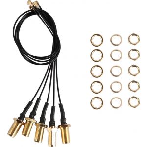 Lot de 5 c&acirc;bles d'antenne U.FL Mini PCI vers Inversion de polarit&eacute; SMA Pigtail C&acirc;ble WiFi IPEX vers SMA femelle Pigtail Adaptateur WiFi FPV Antenne Transmetteur Trou int&eacute;rieur ext&eacute;rieur - Neuf