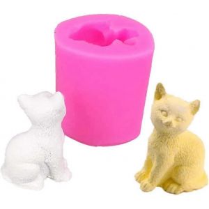 Moule En Silicone Pour Chaton 3d,Moule À Bougie Bricolage,Moule En Silicone Pour Moulage De Bougie,Main Époxy - Neuf