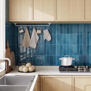 Credence Adhesive Pour Cuisine: Plus Épais Crédence Salle De Bain 30.5X30.5 Cm Metro Carrelage Adhesif - 10 Pièces Bleu[POU8806070] - Neuf