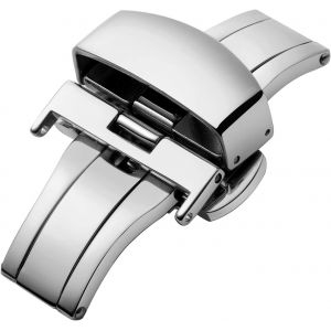 Montre Boucle Deployante Fermoir Pour Bracelet De Montres En Acier Inoxydable Polissage Remplacement En Or, Or Rose, Argent, Noir - 20mm - Neuf