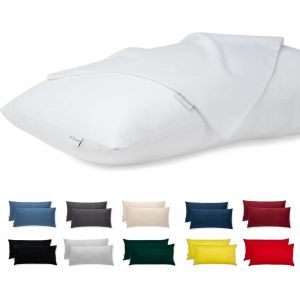 Cauc-Taie D'oreiller 40x80 Coton Satin Premium Lot De 2 Housse Coussin Pour Coussins Canap&eacute;/Lit Tissu Super Doux Resistant Et Lavable Hypoallerg&eacute;nique Anti-Acariens Avec Fermeture &Eacute;clair Invisible - Neuf