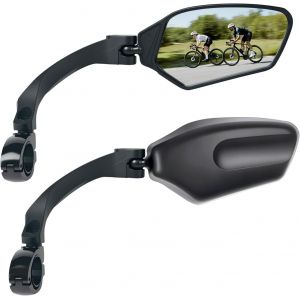 BLAZEFLUX-Retrovelo miroir velo reglable HD incassable, rotatif 360 degres, compatible VTT, velo electrique et route (paire) - Neuf