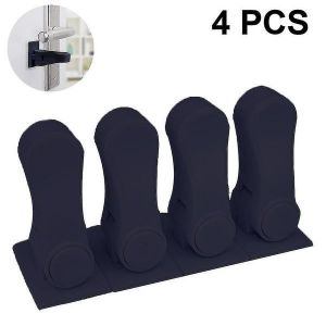 Serrure De Porte À Levier Pour Enfants - Lot De 4, Noire, Pour La Sécurité Des Bébés Et Des Animaux, Installation Facile, Aucun Outil Requis - Neuf