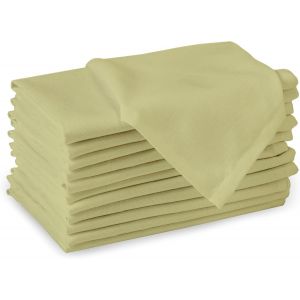 Sjzg-Encasa Serviettes En Tissu De Coton # Ensemble De 12 # Taille 43x43 Cm # Couleur Unie Vert Sauge# Lavable En Machine - Neuf