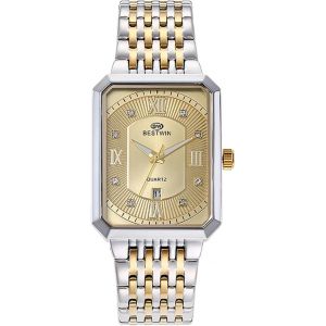 Eryi-Montre Bracelet Homme Rectangulaire: Bracelet Montre Acier Inoxydable Homme Analogique Quartz 3atm Etanche Avec Index Diamant - Cadeau Homme Anniversaire Fête Des Pères - Neuf