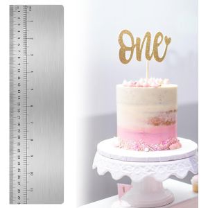 KAL-Grattoir À Gâteau En Métal, Lisseur De Crème Au Beurre De 30,5 Cm, Gâteau Glaçage Lisse Outil De Décoration Pour Mousse Crème Sugarcraft, Icing Scraper Avec Échelle - Neuf