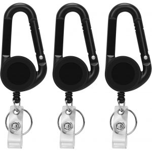 Lot De 3 Porte-Clés Rétractables ¿ Porte-Clés Robuste Avec Clip Ceinture Et Mousqueton Multifonction, Cordon Porte-Clés Et Enrouleur De Badge - Neuf