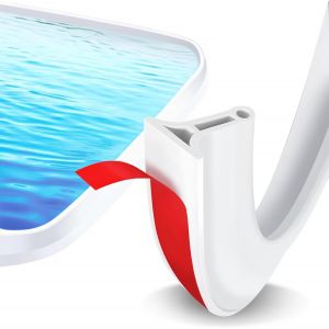 Loc-Barrière De Douche Pliable Et Système De Rétention Pour Barrage D'Eau Et Maintient L'Eau À L'Intérieur Du Seuil (Cercle Blanc, 2 M) - Neuf