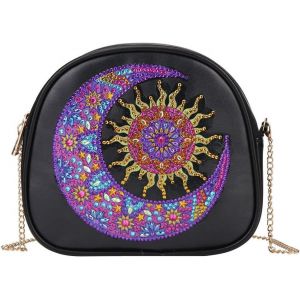 SJZG-Peinture Diamant Sac, Sac &Agrave; Main Femme Sac &Agrave; Bandouli&egrave;re Femme Avec Cha&icirc;ne Porte-Monnaie Femme Sac De Rangement Diamant Peinture Pour Fille Et Femme - Neuf
