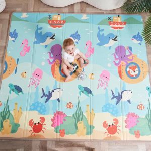 Tapis De Jeu Pour Enfant Tapis De Sol Xxl En Mousse Epais Pliable Reversible - Tapis D'&eacute;veil Pour B&eacute;b&eacute; - Tapis De Motricit&eacute; Favorisant Le D&eacute;veloppement Sensoriel Cadeau B&eacute;b&eacute; - Neuf
