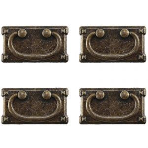 Antique bronze anneau poign&eacute;es de traction pour tiroirs portes d'armoire meubles - 4Pcs - Neuf