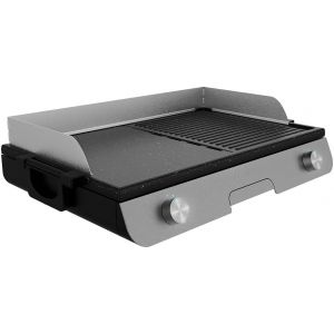 SUBZONAL-PerfectRoast 3000 Barbecue électrique en inox 3 000 W, surface de cuisson mixte, revêtement anti-adhésif Rockstone, thermostat réglable, bac ramasse-graisses 03182 - Neuf