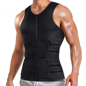Gilet De Sudation Pour Homme, Ceinture Double, Effet Gainant, Ideal Pour La Gym, Souple, Taille S, Noir - Neuf