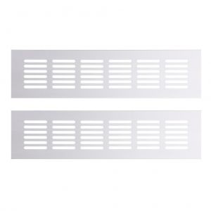 Lot de 2 grilles d'a&eacute;ration en alliage d'aluminium pour meubles et armoires - Neuf
