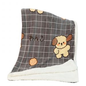 Hjlian Couverture Polaire Corail Double Couche Pour Chien Blanc, Motif Dessin Anime, Matelas Epais En Coton Pour Chien Et Chat, Taille L : 100 X 70 Cm - Neuf