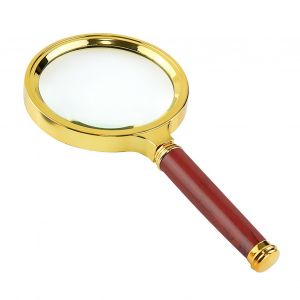 XYONG Loupe portable avec manche en bois et cadre en alliage de zinc, grossissement x10, 155 x 70 x 15 mm - Neuf