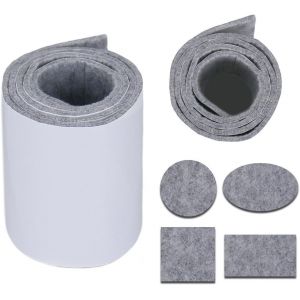 Rouleau De Feutre Adhésif Pour Fabrication De Patins Pour Pieds De Meubles Protection Du Sol,Rembourrage De Meubles-100 X 10 Cm-Gris Foncé - Neuf