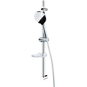 Pommeau de douche Slim Neo 5 avec barre de douche de 11 cm et 3 positions r&eacute;glables pour pommeau de douche, pommeau de douche avec support et flexible de douche - Neuf