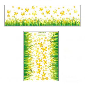 Hjlian Autocollant Mural Magnifique Motif Buisson De Fleurs Pour Chambre A Coucher, Salon, Decoration D'interieur - Neuf