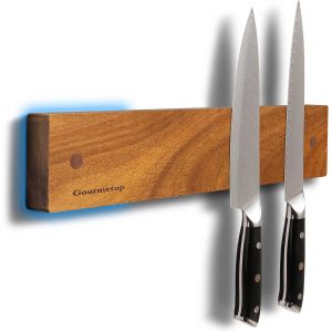 Eryi-Support Mural Magnétique Pour Couteaux De 30,5 Cm, Bande Magnétique Sans Perçage, En Bois D'acacia Pour Réfrigérateur, Aimant Puissant Et Support À Couteaux Pour Organisateur D'ustensiles De - Neuf