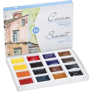 Chenquansarl-Set De Peinture Aquarelle 16 Demi-Godets | Aquarelles De Grande Qualité Par Nevskaya Palitra - Neuf