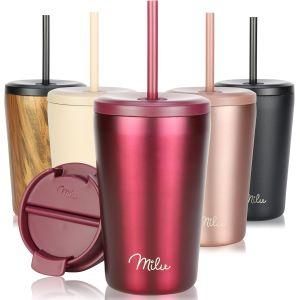 Tianyi-Mug Isotherme 400ml - Thermo Café Étanche En Acier Inoxydable, Tasse Thermique Sans Bpa, 100% Anti-Fuite(Berry, 400ml) - Neuf