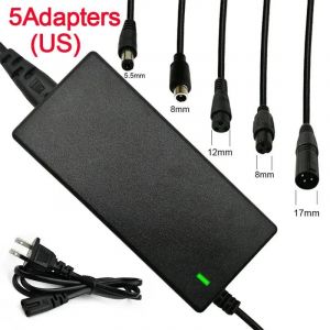 Adaptateur D'alimentation Cc 42v 54.6v 2a,5 Prises,Chargeur De Batterie Au Lithium,Prise Remplaçable,Ac100-240v,Prise Eu Us,Adaptateurs D'alimentation--Us Plug - Neuf