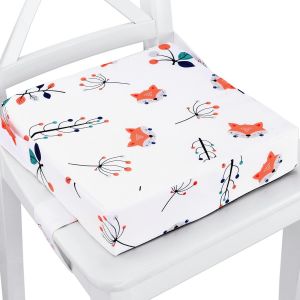 Rehausseur Chaise Enfant 32x32x8 Cm - Coussin R&eacute;hausseurs Chaises Haute Pour Enfants Voyage E Maison R&eacute;hausseur En Mousse Avec Taie D'oreiller Lavable Beige Avec &Eacute;toiles Blanches - Neuf