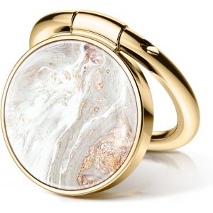 Anneau de Support en marbre pour t&eacute;l&eacute;phone Portable, b&eacute;quille en m&eacute;tal pour Support magn&eacute;tique de Voiture Compatible avec iPhone 17/16/15/14/13/12, Galaxy S25/S24 (nacr&eacute;/dor&eacute;) - Neuf