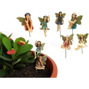 Lot de 6 mini figurines de f&eacute;es pour la d&eacute;coration du jardin et des plantes en pot - Neuf