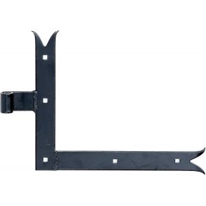 Alberts 306427 Penture &eacute;querre | bout droit ou queue de carpe pour le haut ou le bas | laqu&eacute;e noire | gond &Oslash; 14 mm | 250 x 300 x 35 mm - Neuf