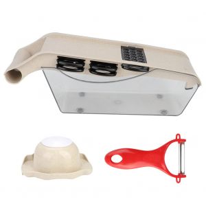 Hjlian Rape A Legumes Multifonctionnelle Pour La Maison, Eplucheur, Trancheur, Ustensile De Cuisine, Accessoires, 5 Lames, Plaque Beige - Neuf