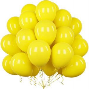 SJZG-Ballons Jaune, 50Pi&egrave;ces 12Pouces Mat Jaune Latex Ballon Arche Guirlande Fille Femmes Anniversaire Mariage Proposition Valentin Douche Nuptiale Dipl&ocirc;me Retraite Fian&ccedil;ailles Princesse D&eacute;co - Neuf