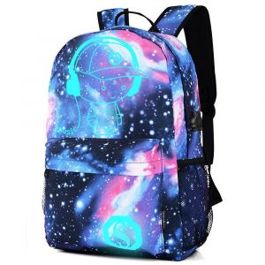 Sac à dos lumineux Anime - Sac d¿école à bandoulière unisexe, Blue Music Kid Design - Neuf