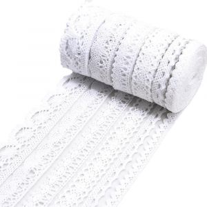 Chenquansarl-Ruban Dentelle 27 Mètres De Ruban Dentelle Style Vintage Pour Décoration De Mariage Paquet De Noël Scrapbooking Boîte Cadeau White 01 - Neuf