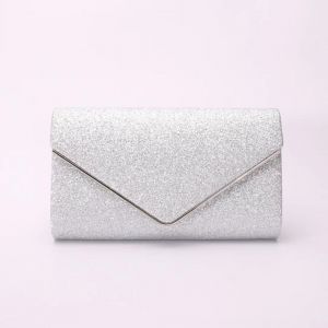 Pochette enveloppe de soir&eacute;e &agrave; paillettes brillantes couleur champagne pour femme, &eacute;l&eacute;gante et brillante - Neuf