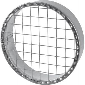 Cache-conduit rond en acier galvanisé de 12,7 cm de diamètre avec écran en maille - Évent d'échappement ou d'admission CVC - Sortie d'air extérieure - Conduit de ventilation en spirale - Neuf