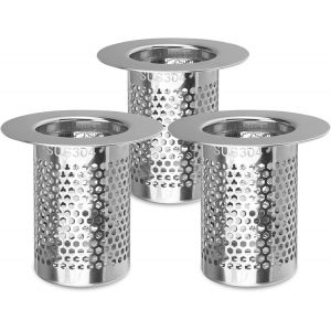 (L) Lot De 3 Crépines D'évier De Cuisine En Acier Inoxydable, Bouchon D'évier De Cuisine, Filtre De Vidange, Pour Salle De Bain Et Cuisine - Neuf